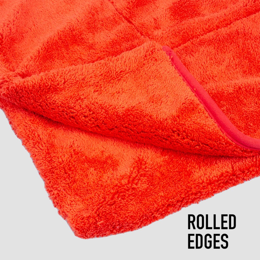 1000GSM Big Red Microfiber Drying Towel - Rolled Edges