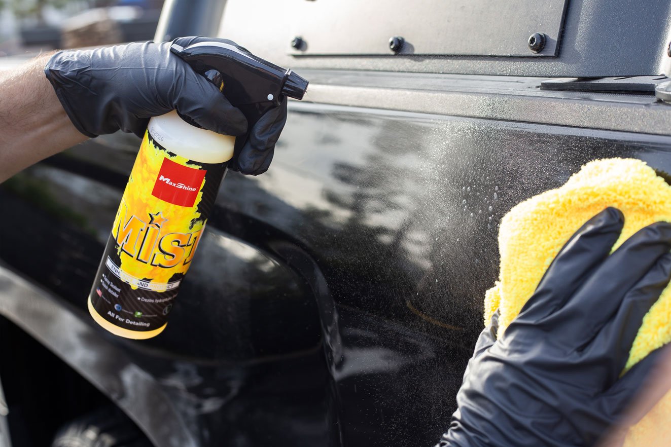 MaxShine Mist Enhance & Protect Car Coating - spraying onto truck