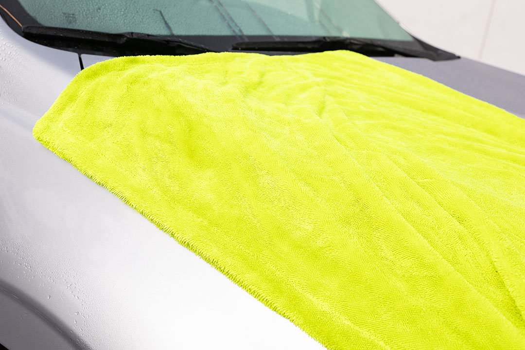 Car Drying Towel 1600GSM The Tank Microfiber Towel Duo Twisted Loop Green Towel Drying Grey Car Jeep